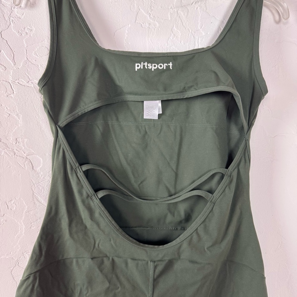 Pretty Little Thing One Piece Onesie Romper Athletic Workout Solid Green Knit - Picture 6 of 11